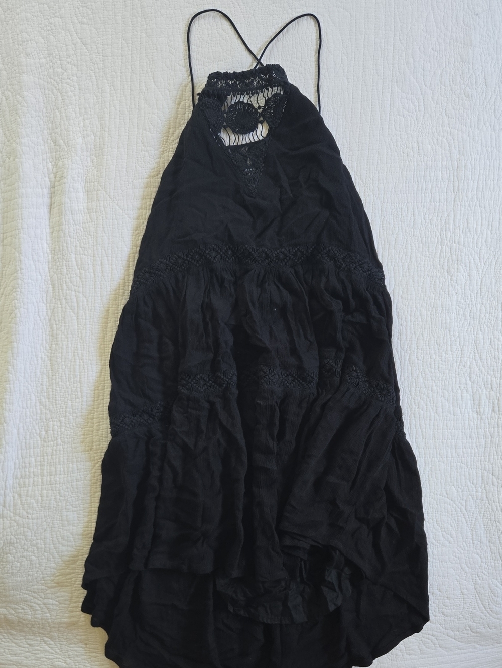 Amuse Society Black Backless Lace Halter Dress